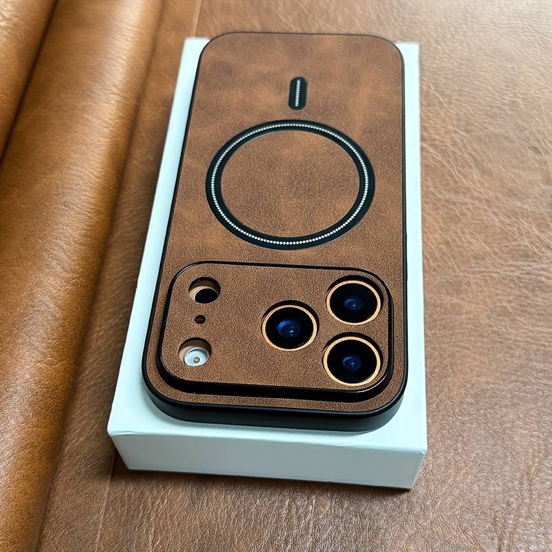 Luxury Magnetic Retro Leather Case for iPhone 14 Pro, MagSafe Shockproof Cover