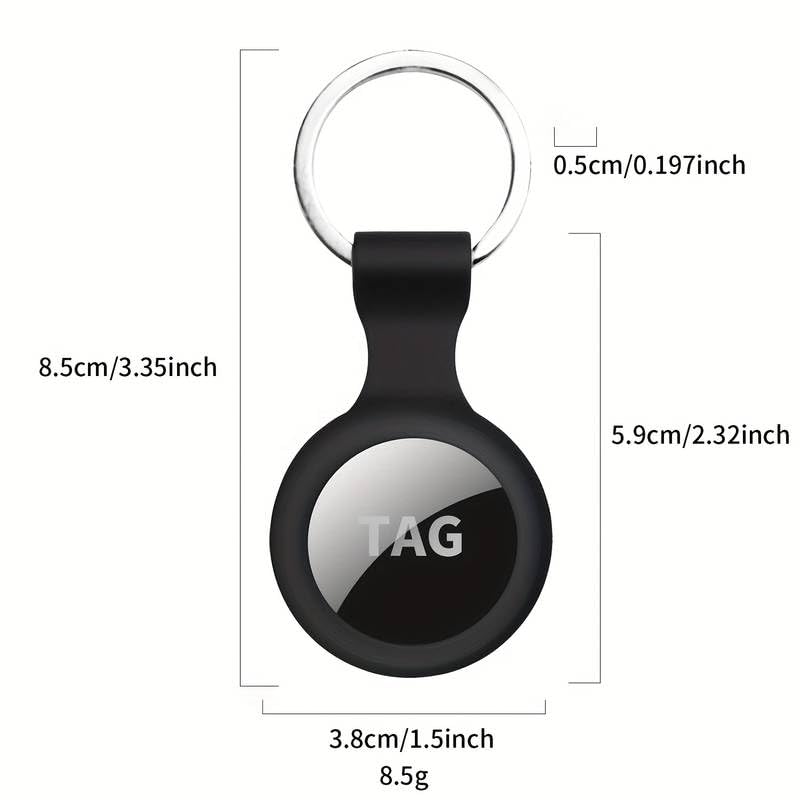 4 Pack | Silicone Protective Case with Keychain Compatible with Apple AirTag
