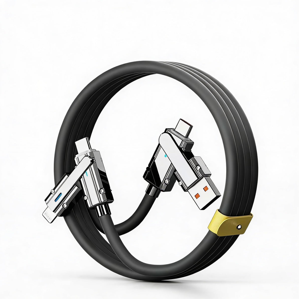 [3.3ft/5ft/6.6ft] 4-in-1 Fast Charging Cable for USB-A/USB-C to USB-C/Lightening