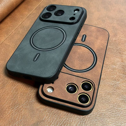 Luxury Magnetic Retro Leather Case for iPhone 14 Pro, MagSafe Shockproof Cover