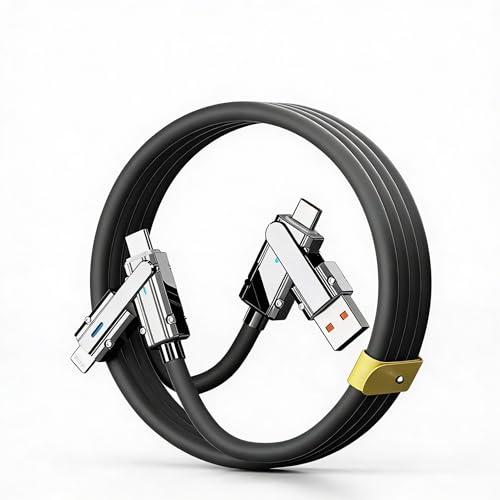 [3.3ft/5ft/6.6ft] 4-in-1 Fast Charging Cable for USB-A/USB-C to USB-C/Lightening