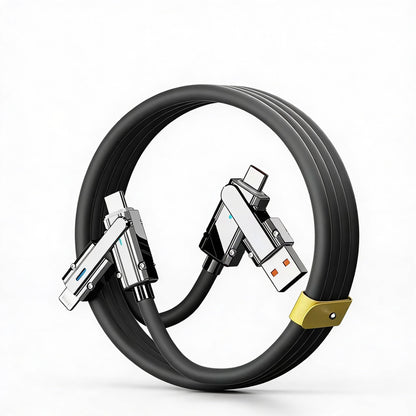 [3.3ft/5ft/6.6ft] 4-in-1 Fast Charging Cable for USB-A/USB-C to USB-C/Lightening