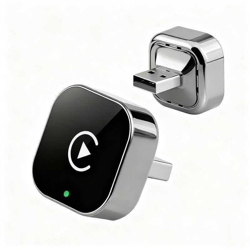 Wireless CarPlay & AndroidAuto Adapter - Upgrade Your Wired CarPlay/AndroidAuto to Wireless - Mini USB Design for Cars with Built-in Wired Apple CarPlay or Android Auto - Seamless Use