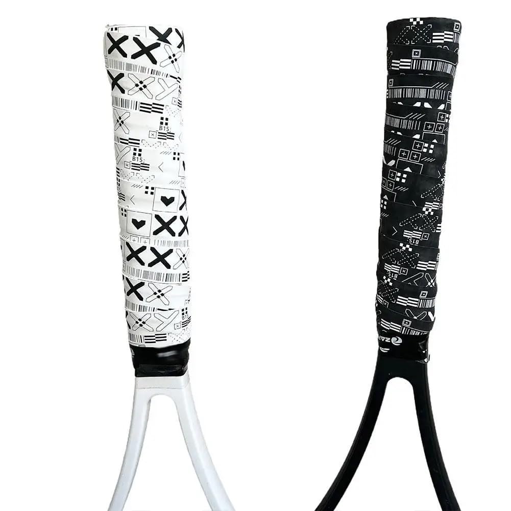 2 Racket OverGrip Tape ((1 White + 1 Black)) | Anti-Slip | Absorbs Sweat | Used for Tennis, Squash, Fishing, and Badminton.