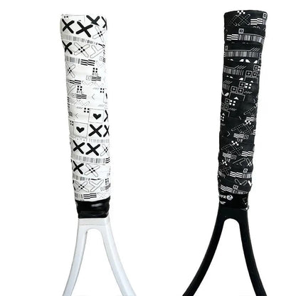 2 Racket OverGrip Tape ((1 White + 1 Black)) | Anti-Slip | Absorbs Sweat | Used for Tennis, Squash, Fishing, and Badminton.