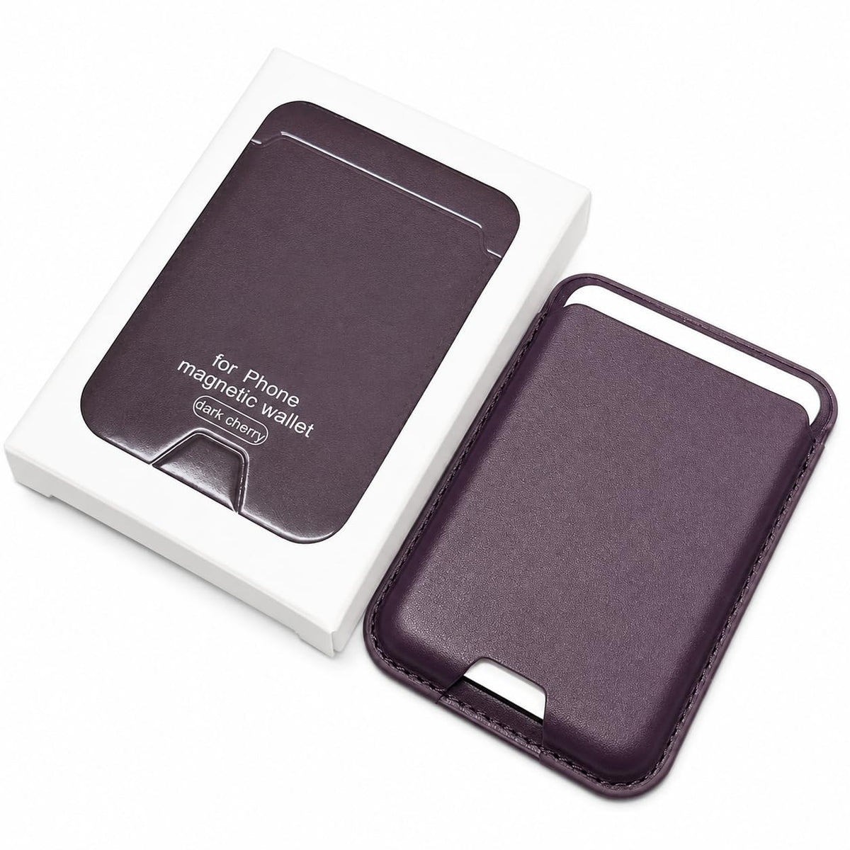 Slim Leather Magnetic Card Holder Wallet Case for MagSafe Compatible iPhones | with 3-Card Slot