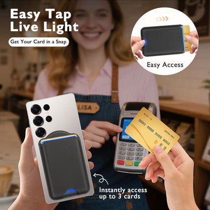 Magnetic Card Holder | Compatible with Magsafe Wallet | for Samsung Galaxy A23 S24 Ultra N52 | Fits 3 Cards