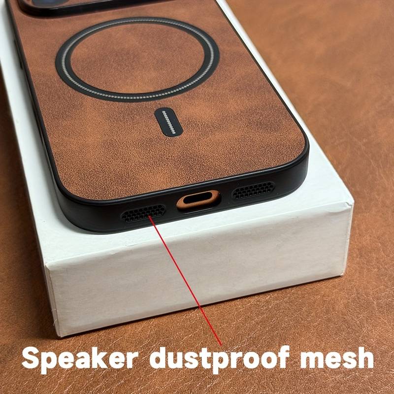 Luxury Magnetic Retro Leather Case for iPhone 14 Pro, MagSafe Shockproof Cover