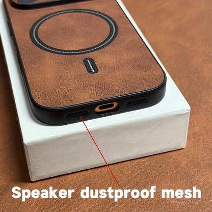 Luxury Magnetic Retro Leather Case for iPhone 14 Pro, MagSafe Shockproof Cover