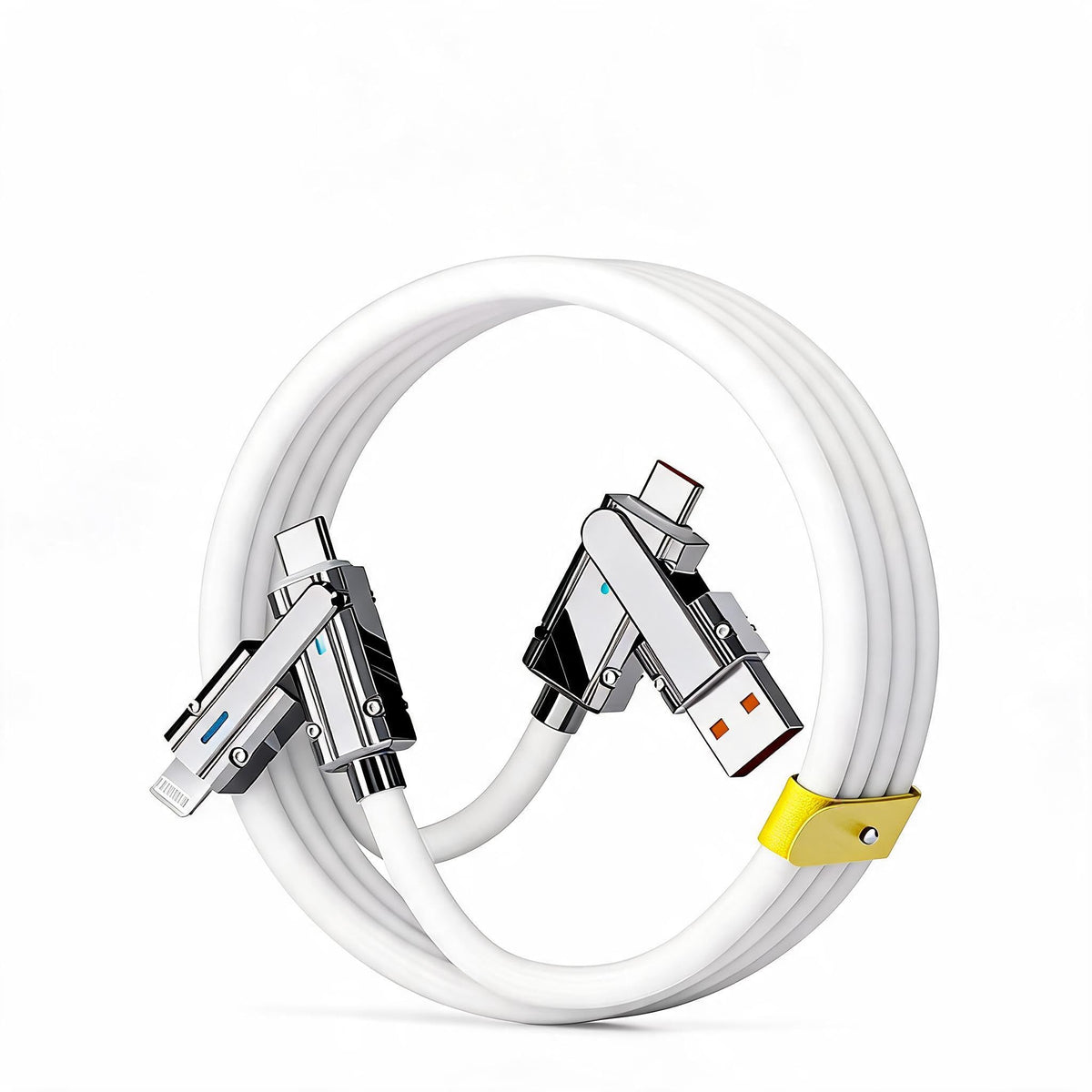 [3.3ft/5ft/6.6ft] 4-in-1 Fast Charging Cable for USB-A/USB-C to USB-C/Lightening
