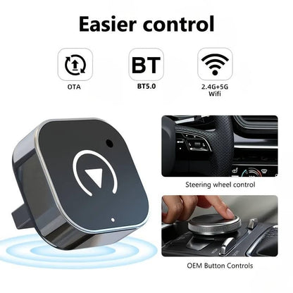 Wireless CarPlay & AndroidAuto Adapter - Upgrade Your Wired CarPlay/AndroidAuto to Wireless - Mini USB Design for Cars with Built-in Wired Apple CarPlay or Android Auto - Seamless Use