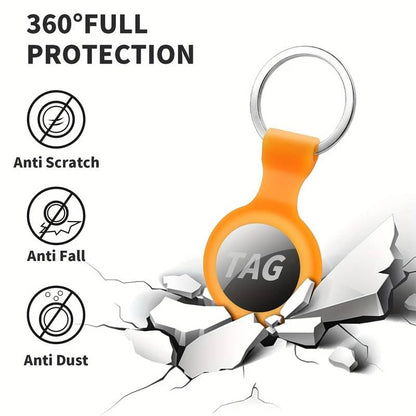 4 Pack | Silicone Protective Case with Keychain Compatible with Apple AirTag