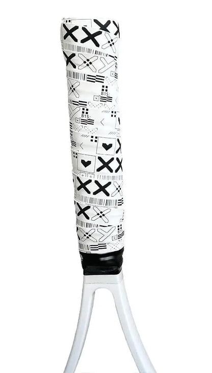 2 Racket OverGrip Tape ((1 White + 1 Black)) | Anti-Slip | Absorbs Sweat | Used for Tennis, Squash, Fishing, and Badminton.