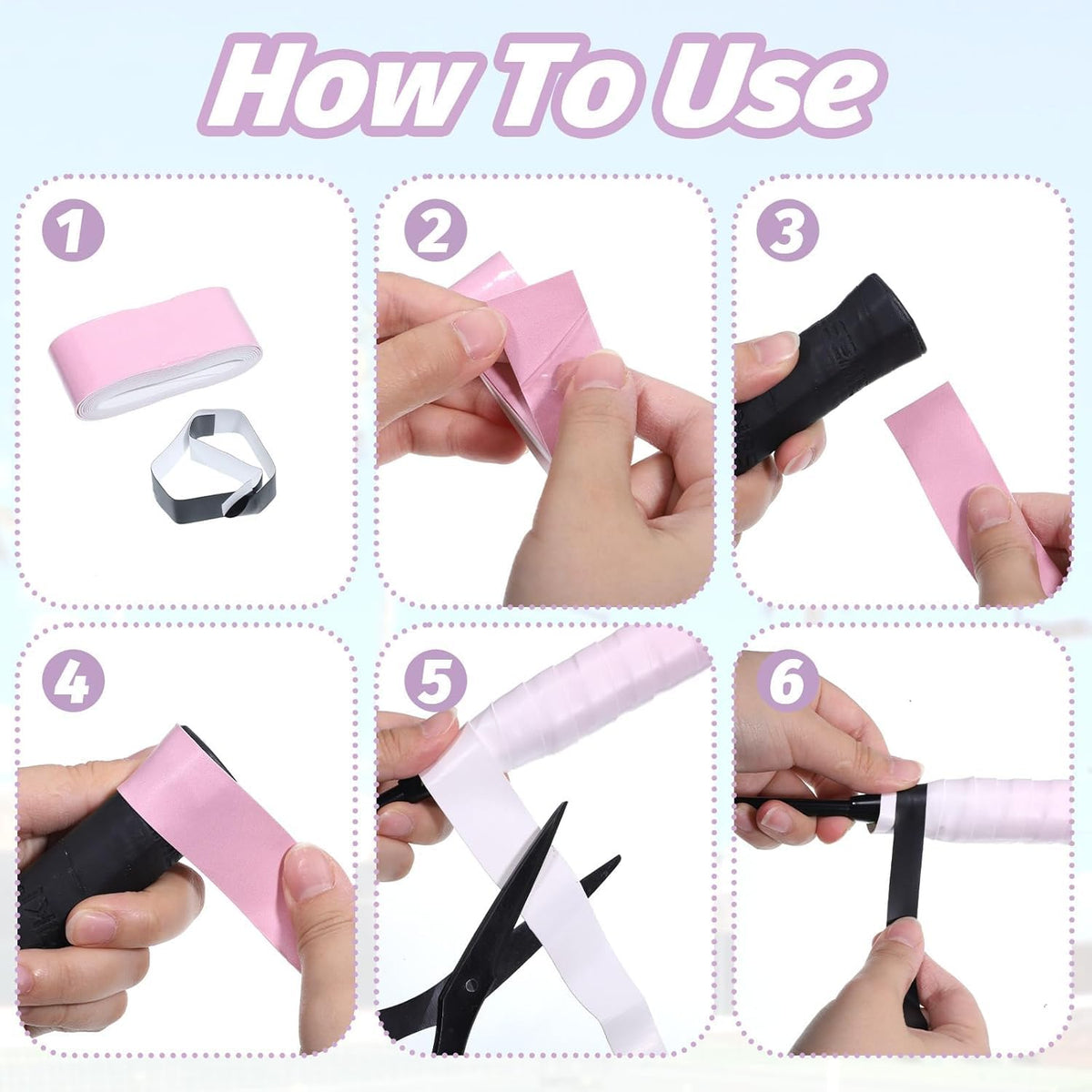 12PCS Gradient Color Racket Overgrip Tapes | Anti-Slip Sweatband for Rackets