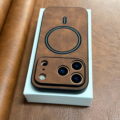 Luxury Magnetic Retro Leather Case for iPhone 14 Pro, MagSafe Shockproof Cover