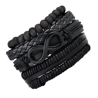 Handwoven Braided, Beaded & Infinity Symbol Adjustable Wristband Bracelets