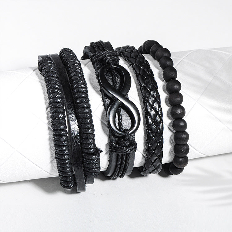 Handwoven Braided, Beaded & Infinity Symbol Adjustable Wristband Bracelets