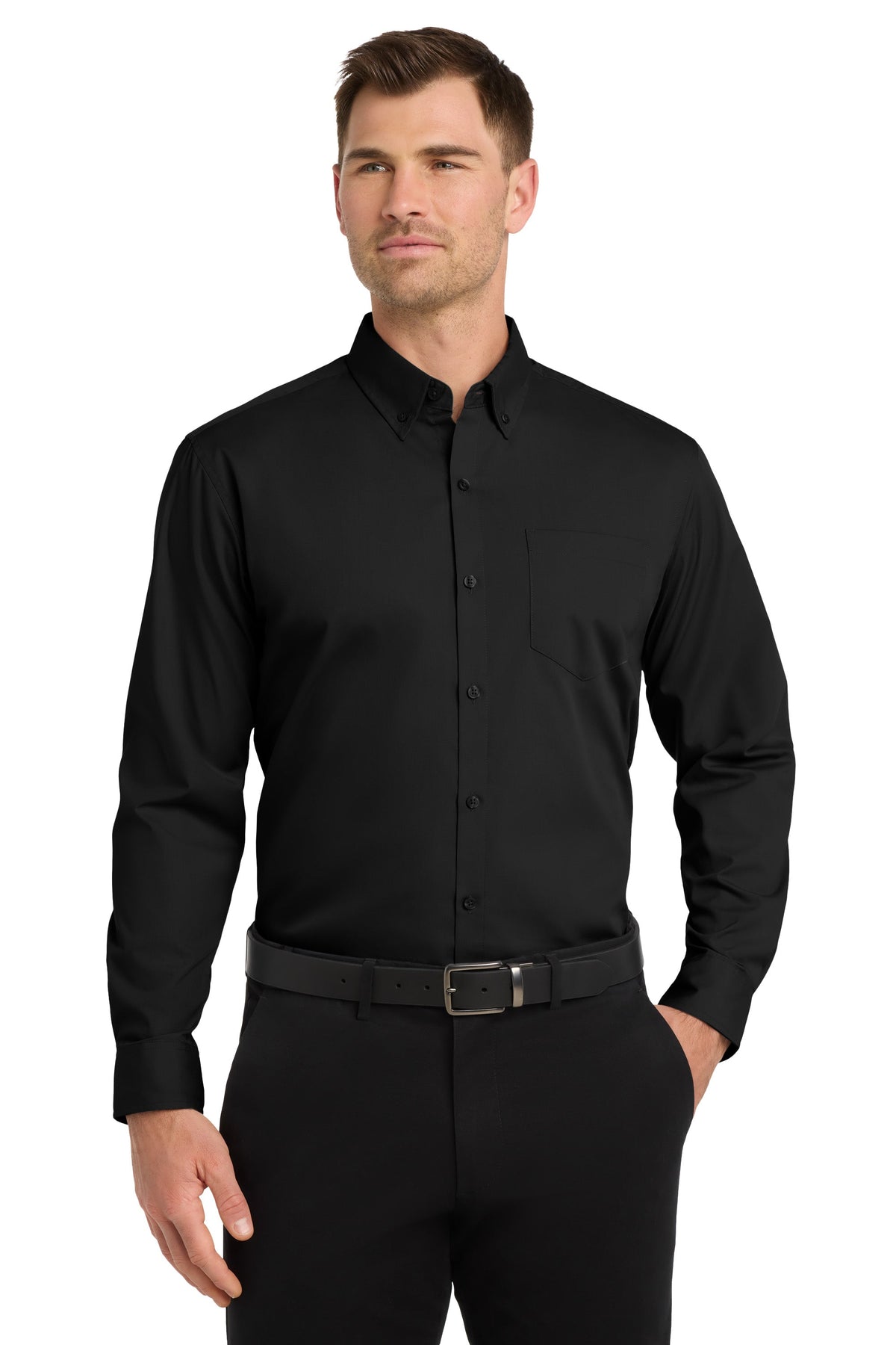 Port Authority | Men's Long Sleeve Carefree Button-Down Poplin Shirt