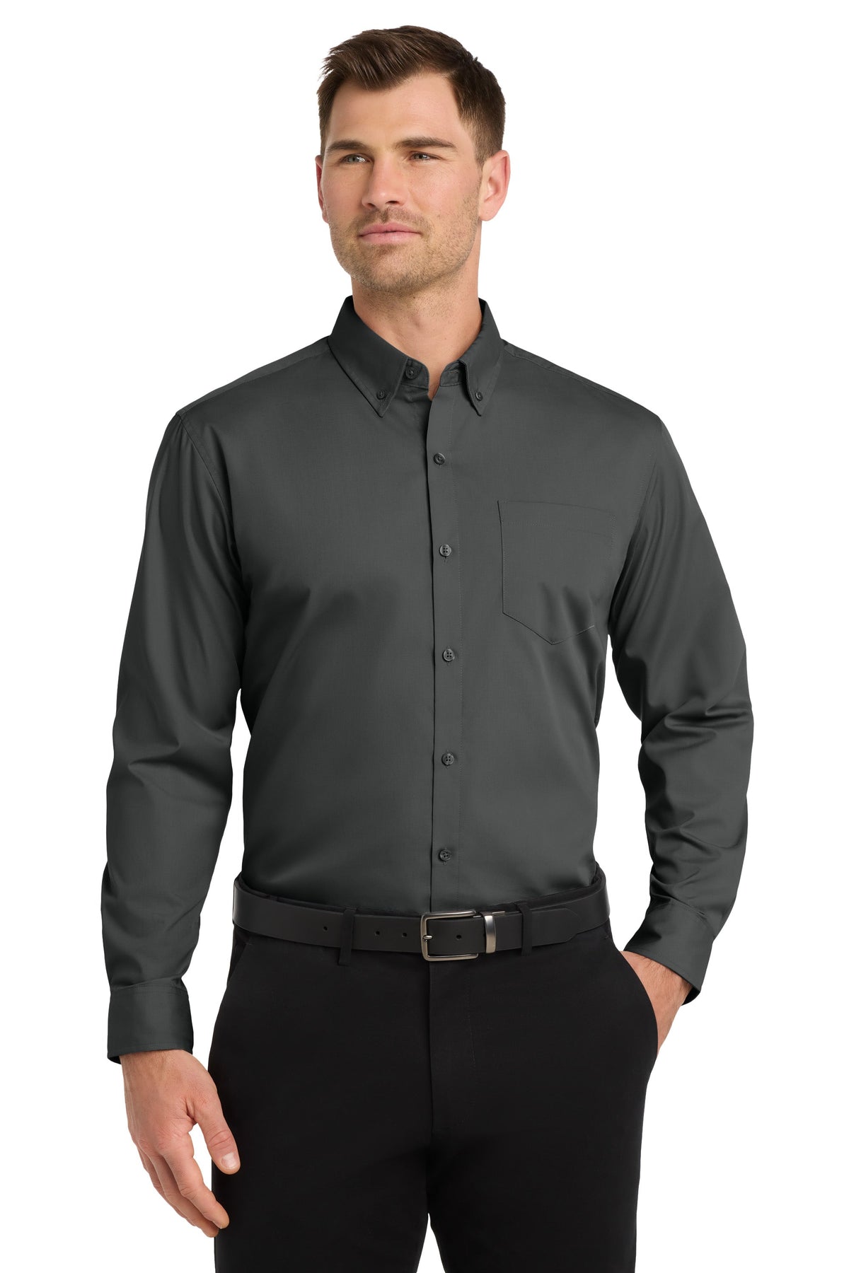Port Authority | Men's Long Sleeve Carefree Button-Down Poplin Shirt