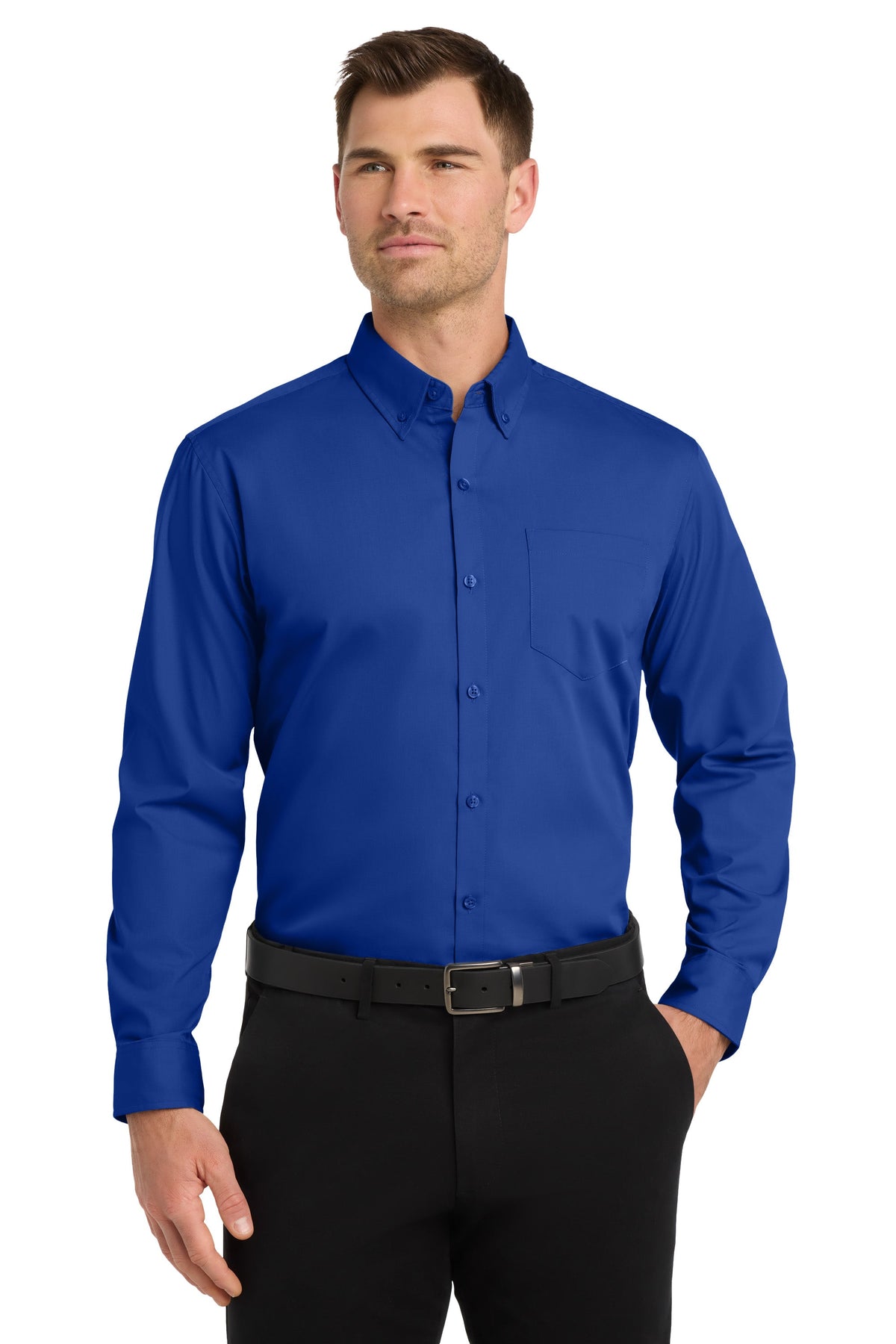 Port Authority | Men's Long Sleeve Carefree Button-Down Poplin Shirt