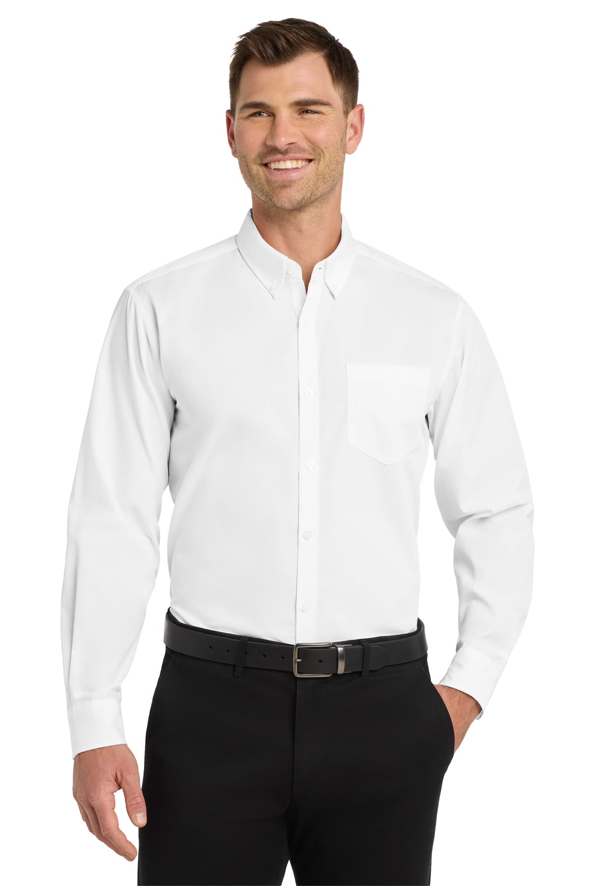 Port Authority | Men's Long Sleeve Carefree Button-Down Poplin Shirt