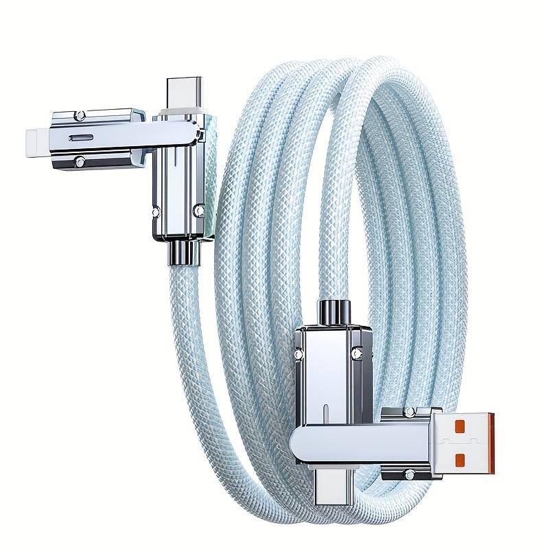 100W 4‑in‑1 Fast Charging Cable – Heavy Duty Nylon – 480Mbps Data Sync [3.3ft/1m]
