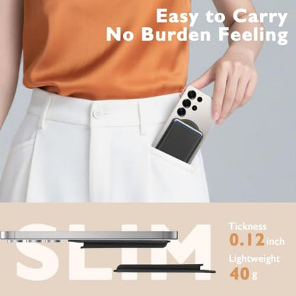 Magnetic Card Holder | Compatible with Magsafe Wallet | for Samsung Galaxy A23 S24 Ultra N52 | Fits 3 Cards