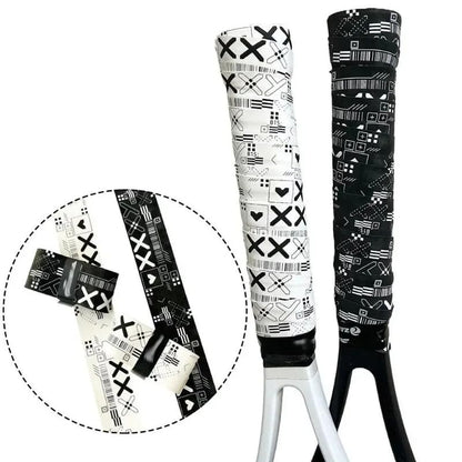 2 Racket OverGrip Tape ((1 White + 1 Black)) | Anti-Slip | Absorbs Sweat | Used for Tennis, Squash, Fishing, and Badminton.