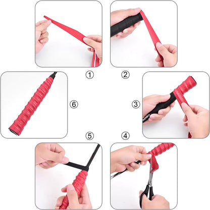 6-Pack Perforated Anti-Slip Racket Overgrips | Super Absorbent Overgrip Tape