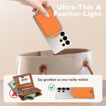 Magnetic Card Holder | Compatible with Magsafe Wallet | for Samsung Galaxy A23 S24 Ultra N52 | Fits 3 Cards