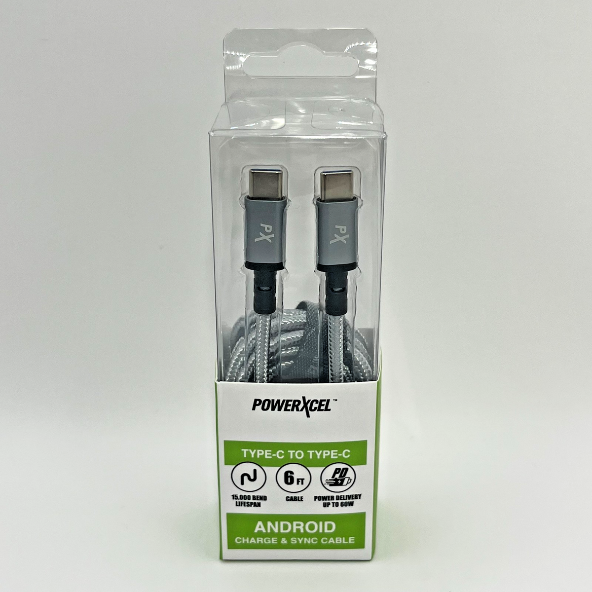 PowerXcel Type-C to Type-C 6ft Charge & Sync Cable - Power Delivery 60W